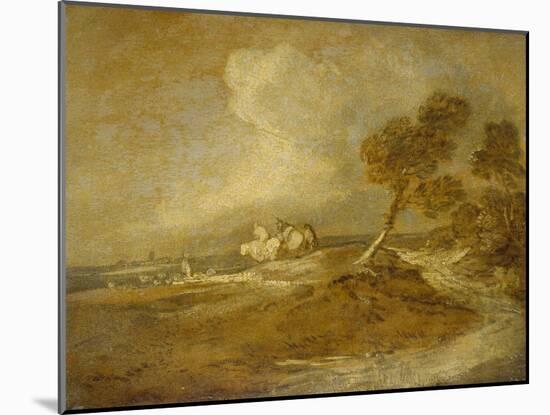 A Landscape with Horsemen-Thomas Gainsborough-Mounted Giclee Print