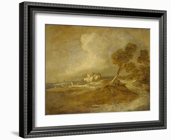A Landscape with Horsemen-Thomas Gainsborough-Framed Giclee Print