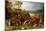A Landscape with Marauders attacking a Wagon Train and Pillaging a Village-Sebastian Vrancx-Mounted Giclee Print
