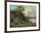 A Landscape with Peasants and Cattle by a River-Theobald Michau-Framed Giclee Print