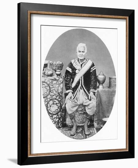 A Lao chief, 77 years old, In Siamese uniform, 1902-James McCarthy-Framed Photographic Print