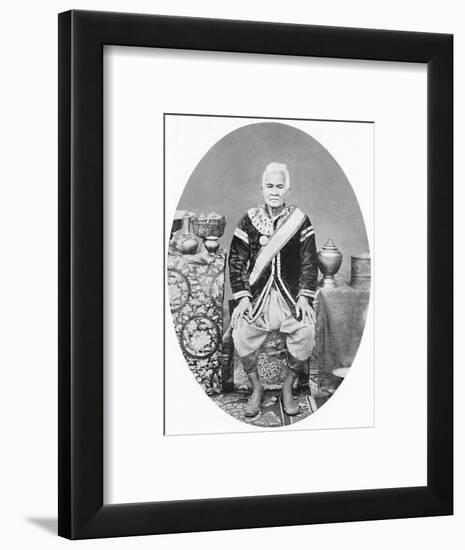 A Lao chief, 77 years old, In Siamese uniform, 1902-James McCarthy-Framed Photographic Print