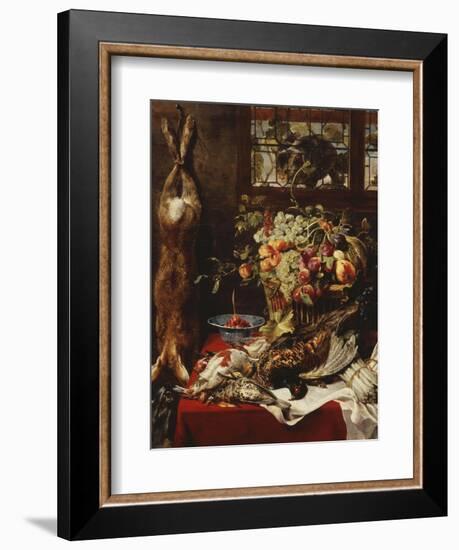 A Larder Still Life with Fruit, Game and a Cat by a Window-Frans Snyders Or Snijders-Framed Giclee Print