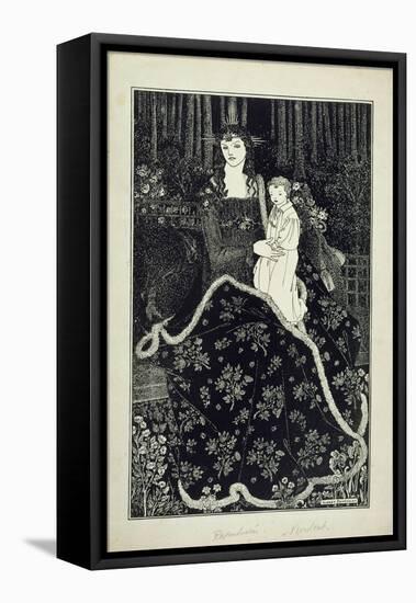 A Large Christmas Card, 1895 (Line Block Print)-Aubrey Beardsley-Framed Premier Image Canvas