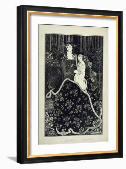 A Large Christmas Card, 1895 (Line Block Print)-Aubrey Beardsley-Framed Giclee Print