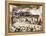 A Large Crowd Watching Sumo Wrestlers, C.1880s-null-Framed Premier Image Canvas