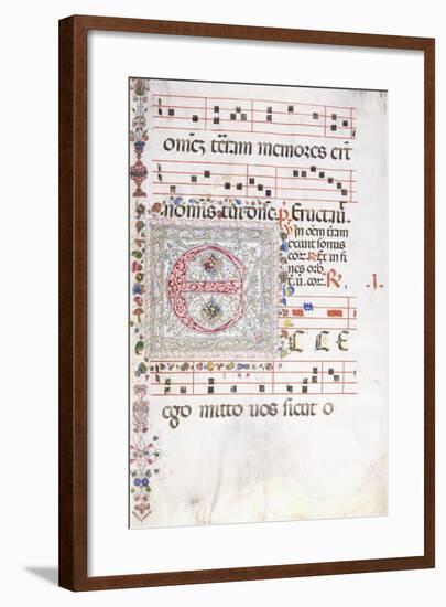 A Large Decorated Initial 'E', C.1500-null-Framed Giclee Print