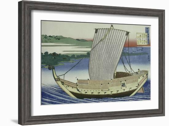 A Large Junk in Full Sail-Katsushika Hokusai-Framed Giclee Print