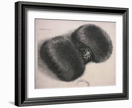 A Large Muff with a Band of Brocade, 1647-Wenceslaus Hollar-Framed Giclee Print