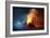 A Large Volcano Erupting Hot Lava and Gases into the Atmosphere. 3D Illustration.-Solarseven-Framed Art Print