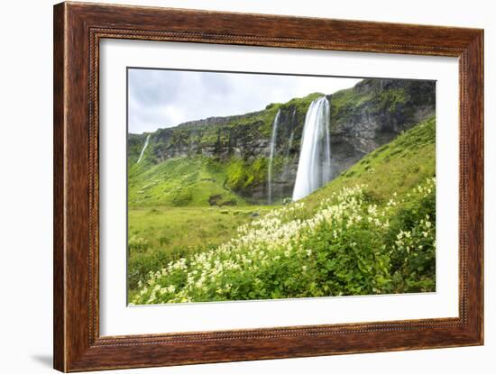 A Large Waterfalls Plunges Over A Cliff In Iceland-Erik Kruthoff-Framed Photographic Print