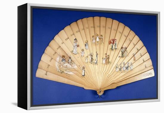 A Large Wooden Brise Fan Painted in Colours with Groups of Children at Various Pursuits-Kate Greenaway-Framed Premier Image Canvas