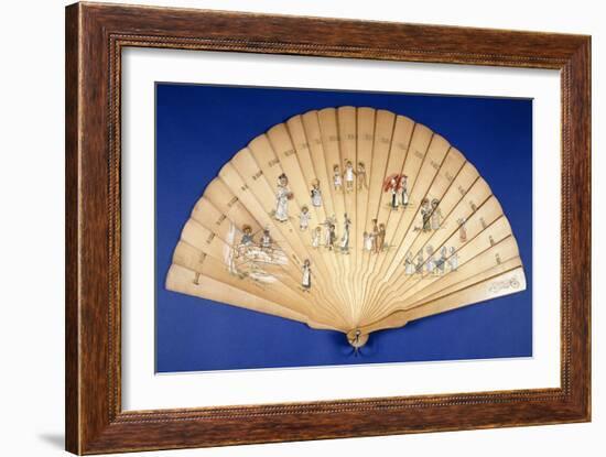 A Large Wooden Brise Fan Painted in Colours with Groups of Children at Various Pursuits-Kate Greenaway-Framed Giclee Print