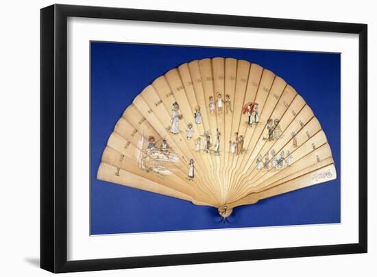 A Large Wooden Brise Fan Painted in Colours with Groups of Children at Various Pursuits-Kate Greenaway-Framed Giclee Print