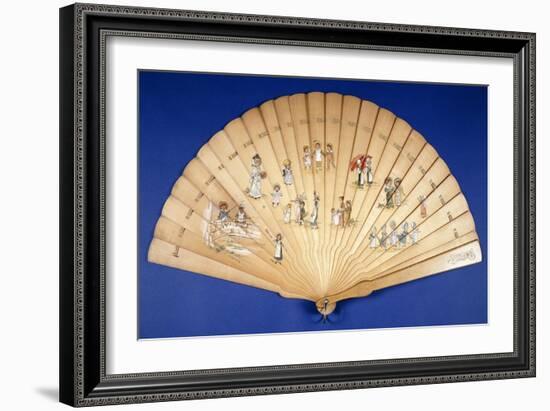 A Large Wooden Brise Fan Painted in Colours with Groups of Children at Various Pursuits-Kate Greenaway-Framed Giclee Print