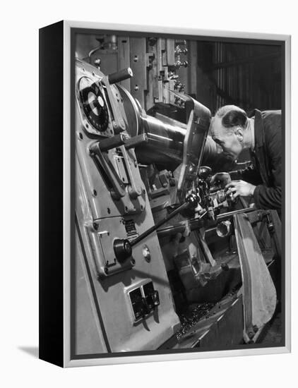 A Lathe Operator at Work-Heinz Zinram-Framed Premier Image Canvas