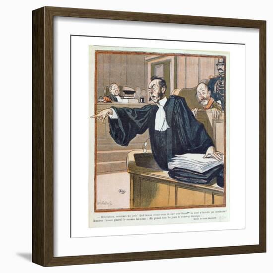 A Lawyer Addressing the Jury, 1900-Louis Malteste-Framed Giclee Print