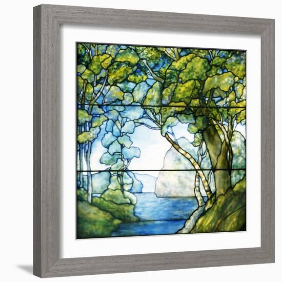 A Leaded Glass Landscape Window, 1916-Tiffany Studios-Framed Giclee Print