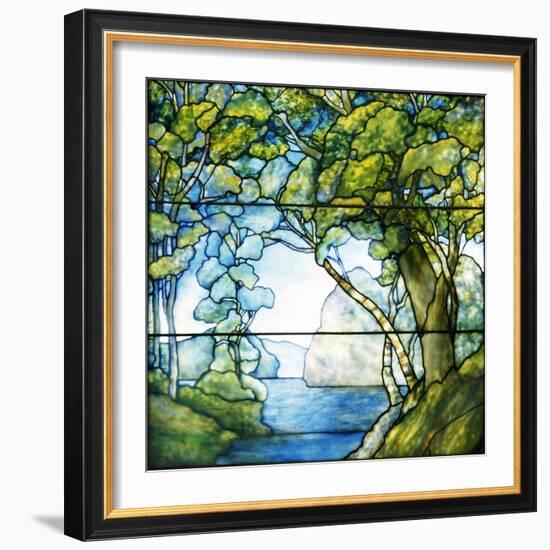 A Leaded Glass Landscape Window, 1916-Tiffany Studios-Framed Giclee Print