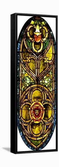 A Leaded Glass Window of Geometric Design-Tiffany Studios-Framed Premier Image Canvas