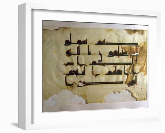 A leaf from a Koran written in Kufic script-Werner Forman-Framed Giclee Print