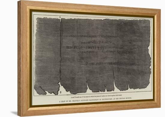 A Leaf of Mr Shapira's Supposed Manuscript of Deuteronomy, at the British Museum-null-Framed Premier Image Canvas