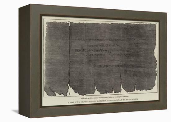 A Leaf of Mr Shapira's Supposed Manuscript of Deuteronomy, at the British Museum-null-Framed Premier Image Canvas