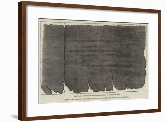 A Leaf of Mr Shapira's Supposed Manuscript of Deuteronomy, at the British Museum-null-Framed Giclee Print
