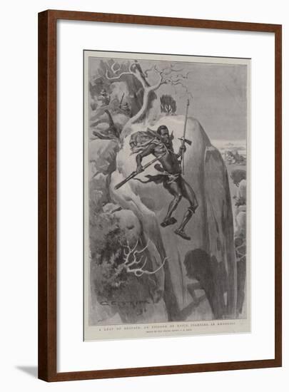 A Leap of Despair, an Episode of Kopje Fighting in Rhodesia-Charles Edwin Fripp-Framed Giclee Print