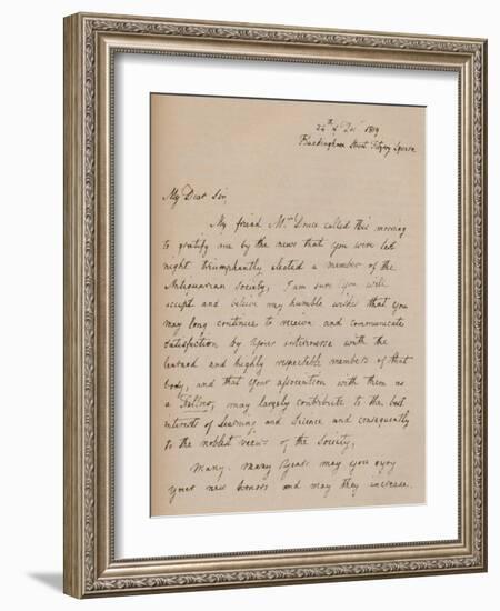 A letter from John Flaxman, 24 December 1819 (1904)-John Flaxman-Framed Giclee Print