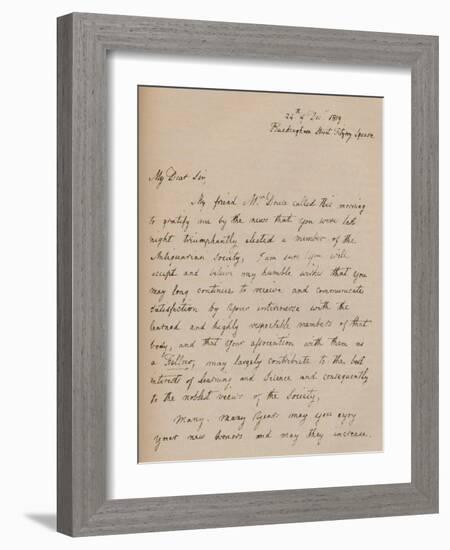 A letter from John Flaxman, 24 December 1819 (1904)-John Flaxman-Framed Giclee Print