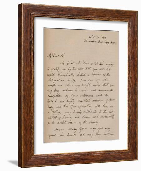 A letter from John Flaxman, 24 December 1819 (1904)-John Flaxman-Framed Giclee Print