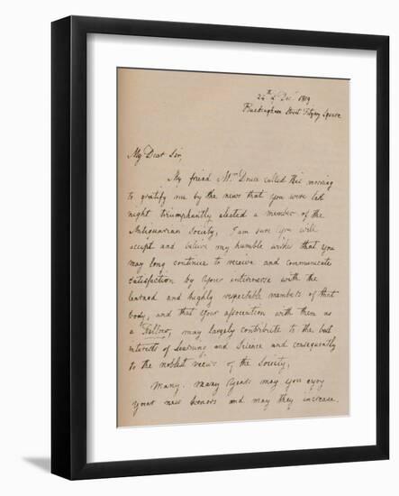 A letter from John Flaxman, 24 December 1819 (1904)-John Flaxman-Framed Giclee Print