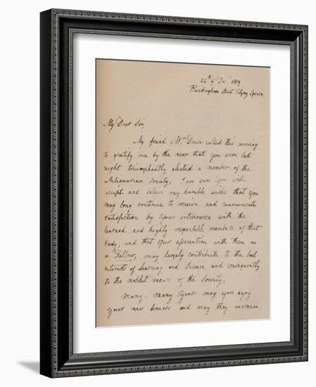 A letter from John Flaxman, 24 December 1819 (1904)-John Flaxman-Framed Giclee Print