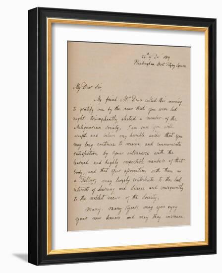 A letter from John Flaxman, 24 December 1819 (1904)-John Flaxman-Framed Giclee Print