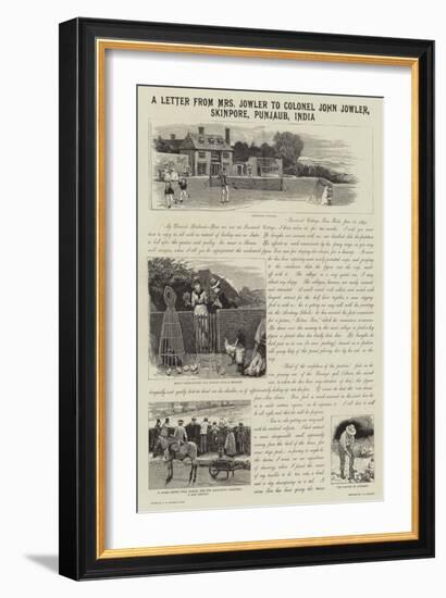 A Letter from Mrs Jowler to Colonel John Jowler, Skinpore, Punjaub, India-Edward Killingworth Johnson-Framed Giclee Print