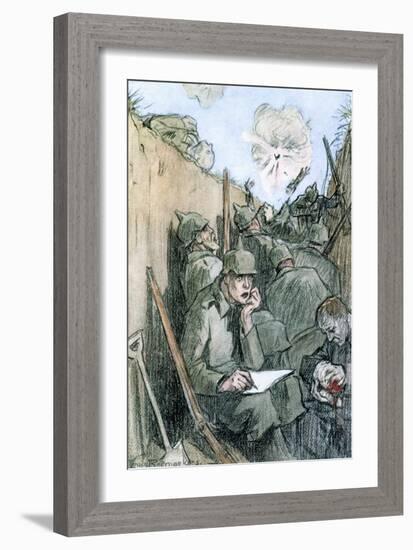 'A Letter from the German Trenches', 1916-Louis Raemaekers-Framed Giclee Print