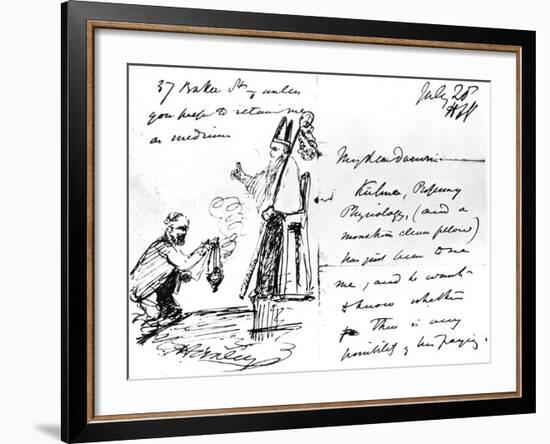 A Letter from Thomas Henry Huxley to Charles Darwin, with a Sketch of Darwin as a Bishop or Saint-Thomas Henry Huxley-Framed Giclee Print