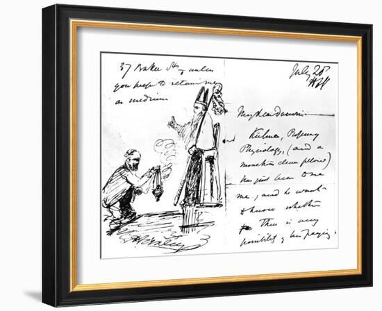 A Letter from Thomas Henry Huxley to Charles Darwin, with a Sketch of Darwin as a Bishop or Saint-Thomas Henry Huxley-Framed Giclee Print