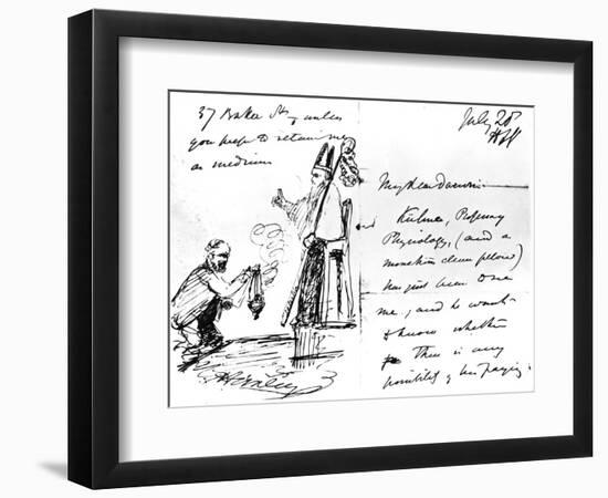 A Letter from Thomas Henry Huxley to Charles Darwin, with a Sketch of Darwin as a Bishop or Saint-Thomas Henry Huxley-Framed Giclee Print