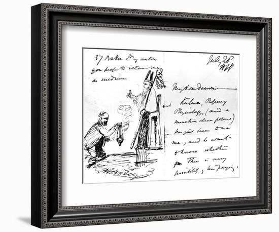 A Letter from Thomas Henry Huxley to Charles Darwin, with a Sketch of Darwin as a Bishop or Saint-Thomas Henry Huxley-Framed Giclee Print