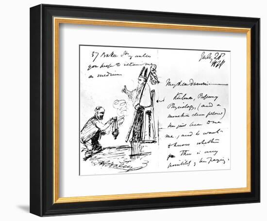 A Letter from Thomas Henry Huxley to Charles Darwin, with a Sketch of Darwin as a Bishop or Saint-Thomas Henry Huxley-Framed Giclee Print