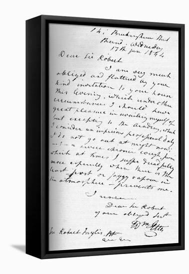 A letter from William Etty, 17 January 1844 (1904)-William Etty-Framed Premier Image Canvas