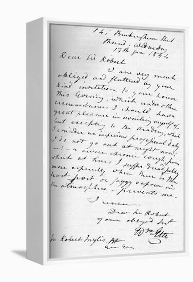 A letter from William Etty, 17 January 1844 (1904)-William Etty-Framed Premier Image Canvas