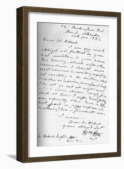 A letter from William Etty, 17 January 1844 (1904)-William Etty-Framed Giclee Print