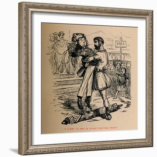 'A Lictor is sent to arrest Publilius Volero', 1852-John Leech-Framed Giclee Print