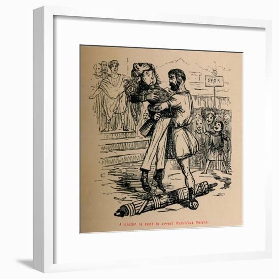 'A Lictor is sent to arrest Publilius Volero', 1852-John Leech-Framed Giclee Print