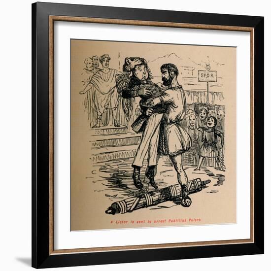 'A Lictor is sent to arrest Publilius Volero', 1852-John Leech-Framed Giclee Print