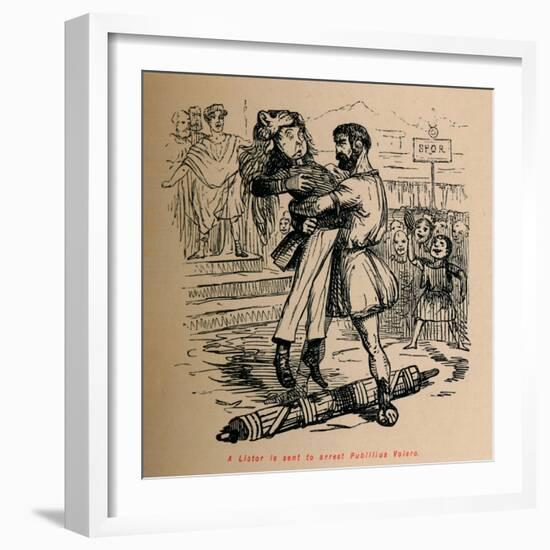 'A Lictor is sent to arrest Publilius Volero', 1852-John Leech-Framed Giclee Print