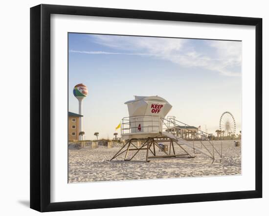 A Lifeguard Station in the Early Morning on Pensacola Beach, Florida.-Colin D Young-Framed Photographic Print
